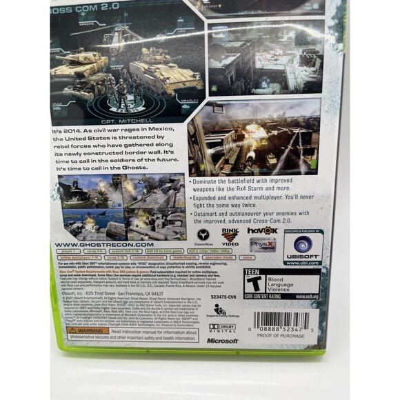 Tom Clancy's Ghost Recon: Advanced Warfighter 2 (Microsoft Xbox 360, 2007) Comp - Picture 4 of 5